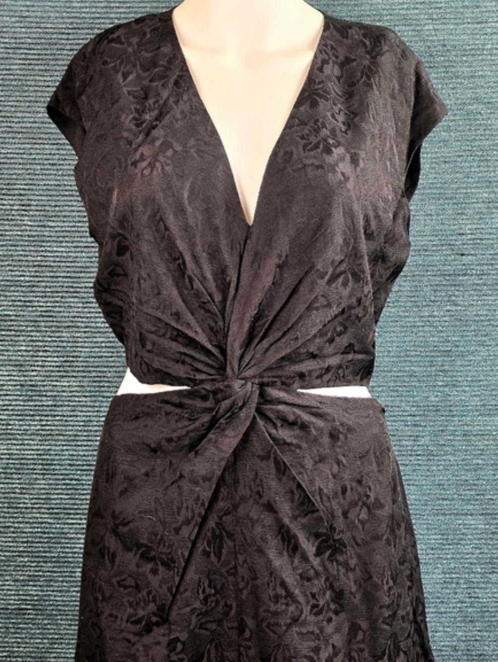 Club Monaco Twist Front Cut Out Jacquard Maxi Dress
